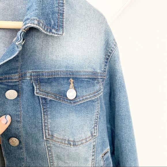 CI SONO denim jeans jacket button closure sz Large - Picture 6 of 6